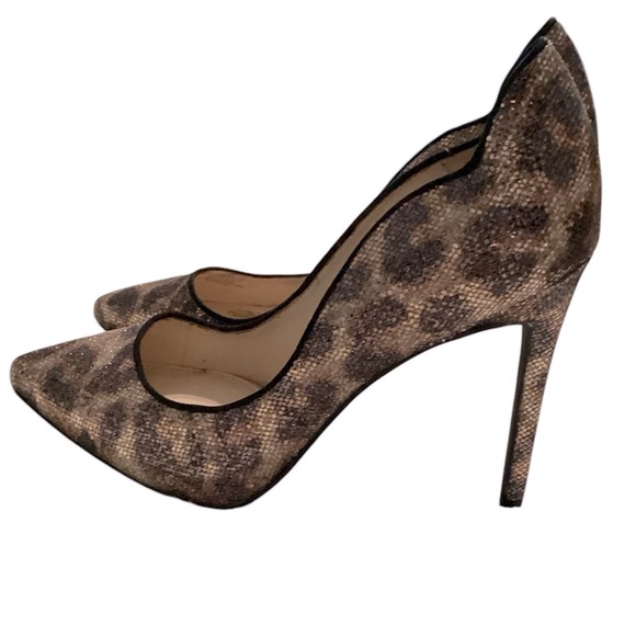 Jessica Simpson‎ golden leop print fabric heel size 7.5 - Picture 4 of 11